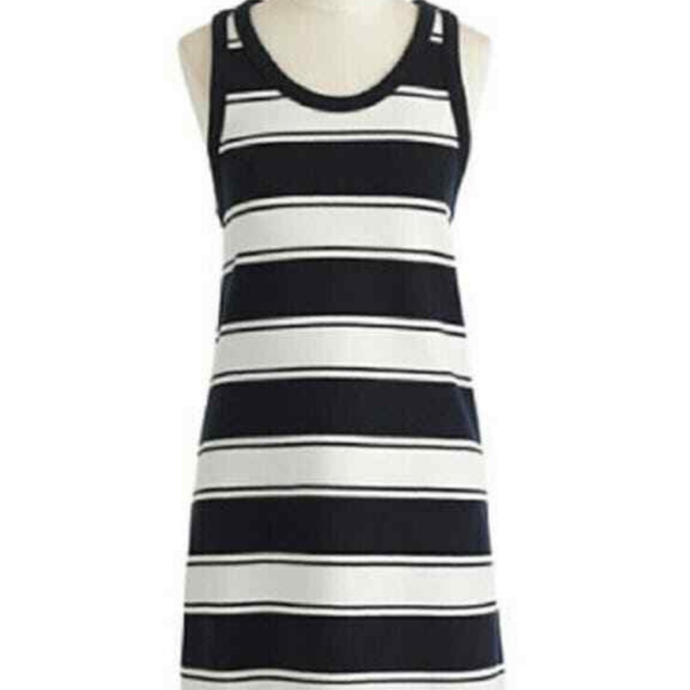 J. Crew Navy and White Striped Dress